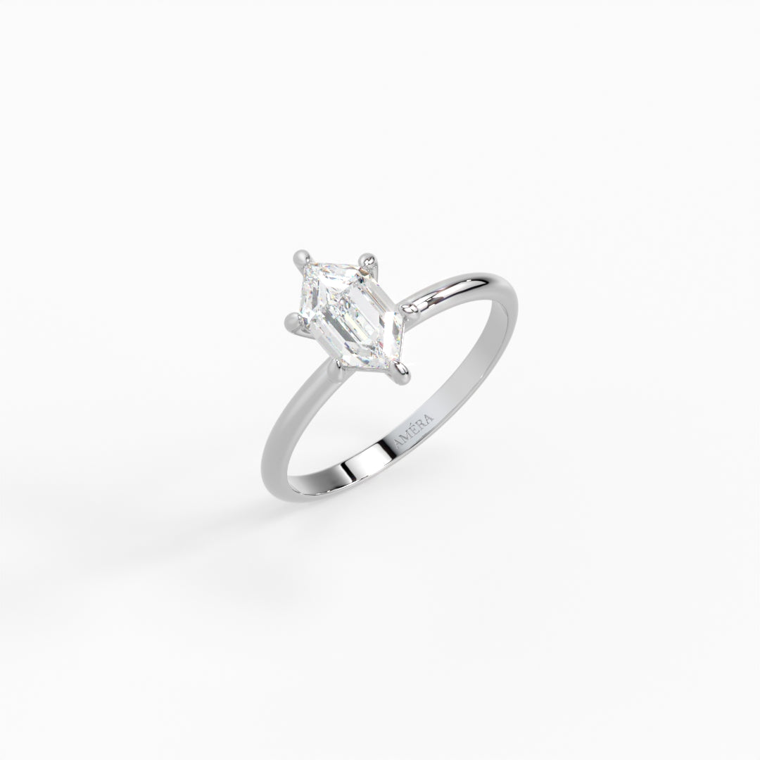 Hexagon Solitaire Ring 1.50 ct