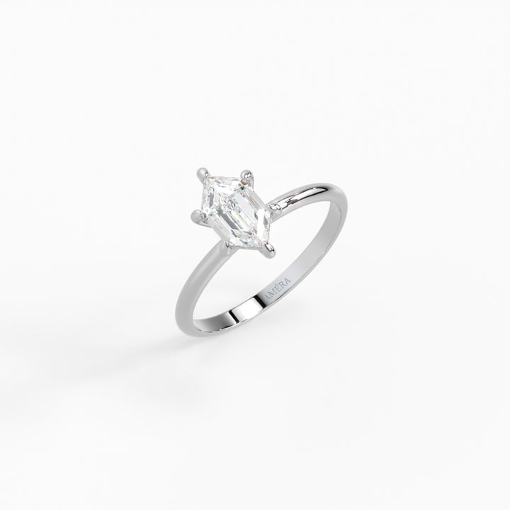 Hexagon Solitaire Ring 1.50 ct