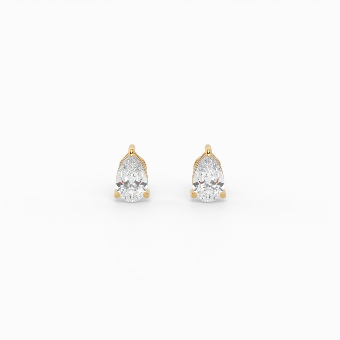 1 ct Pear Diamond Studs