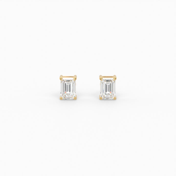 1ct Emerald Diamond Studs