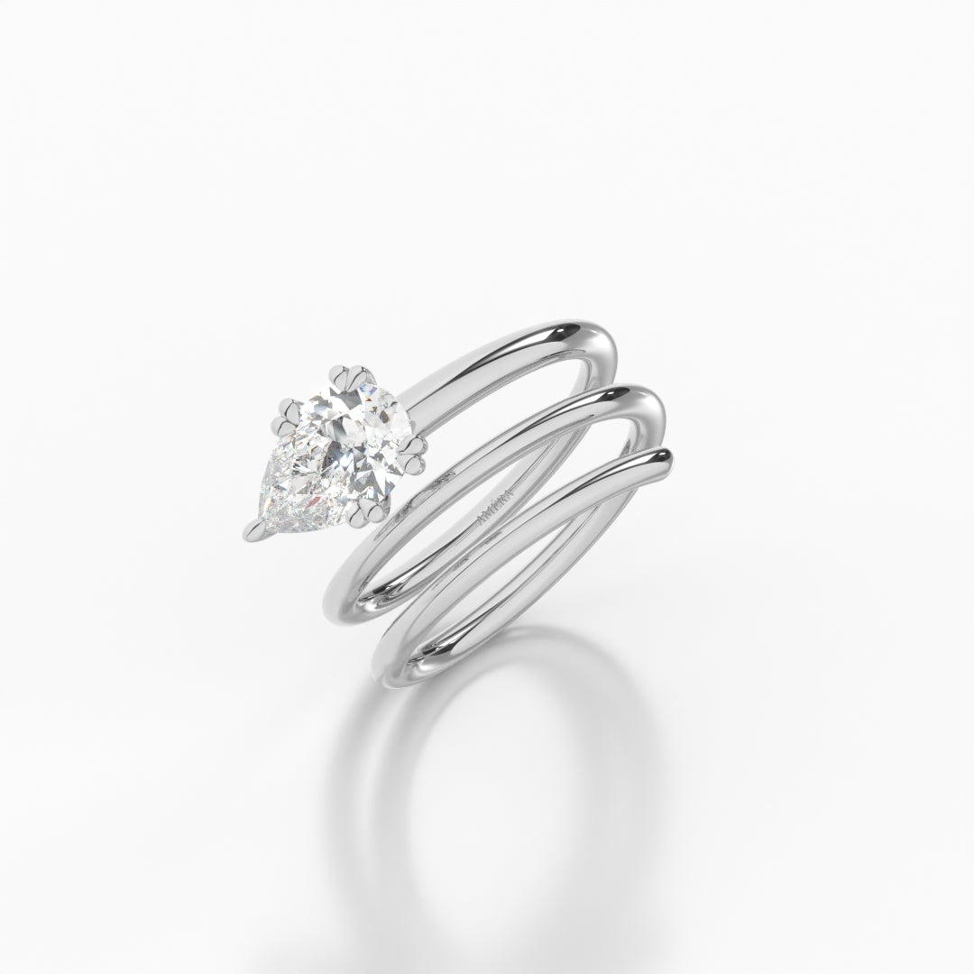 Pear Solitaire Twirl Band 1.20ct