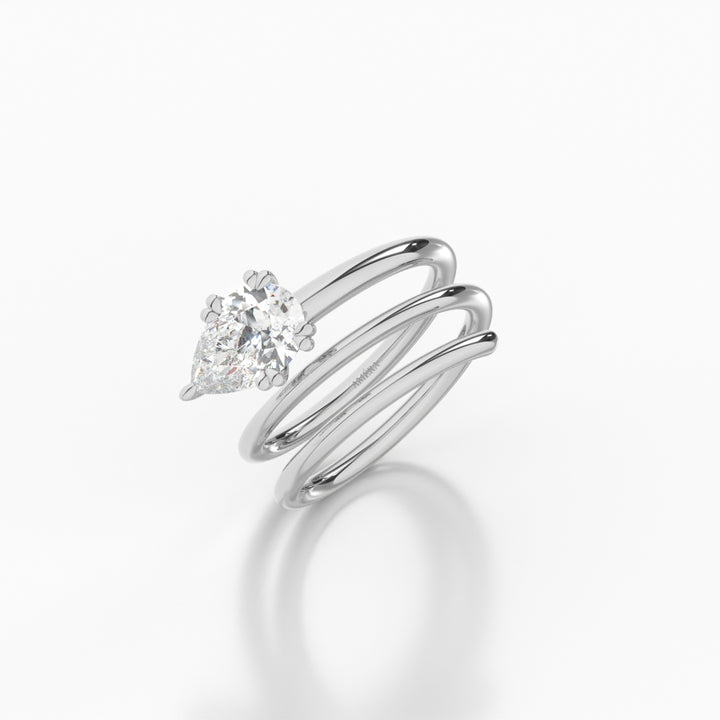 Pear Solitaire Twirl Band 1.20ct