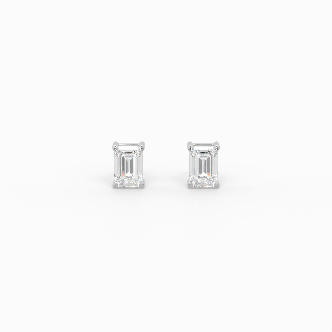 1ct Emerald Diamond Studs