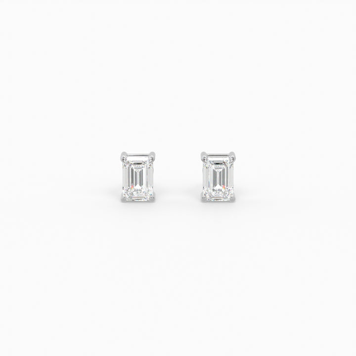 1ct Emerald Diamond Studs