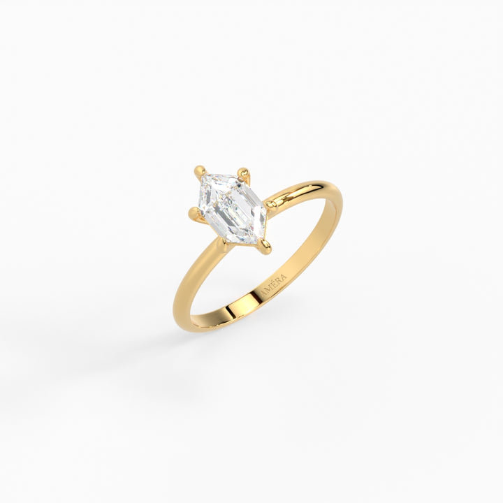 Hexagon Solitaire Ring 1.50 ct