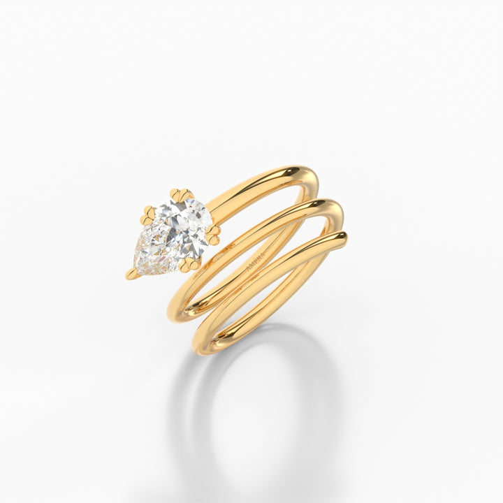 Pear Solitaire Twirl Band 1.20ct