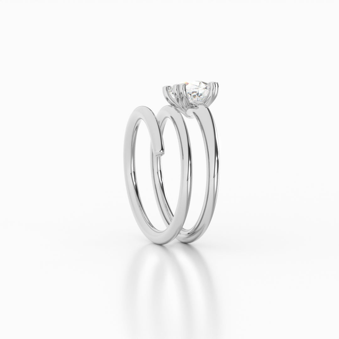 Pear Solitaire Twirl Band 1.20ct