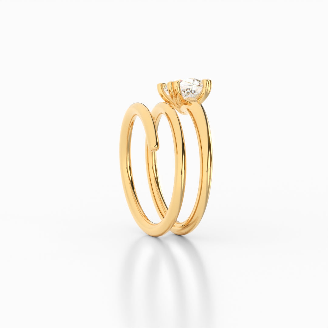 Pear Solitaire Twirl Band 1.20ct