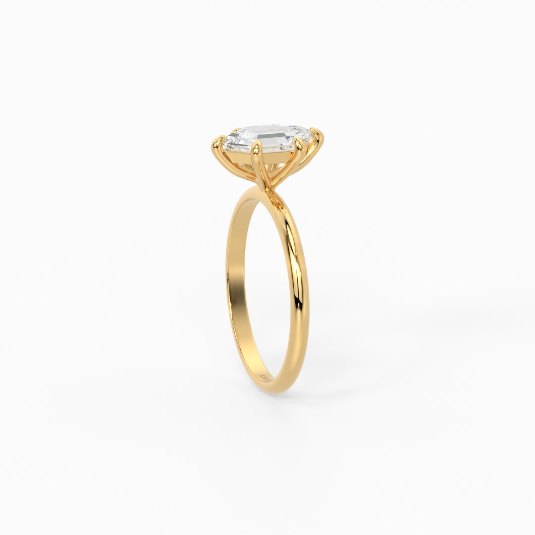 Hexagon Solitaire Ring 1.50 ct