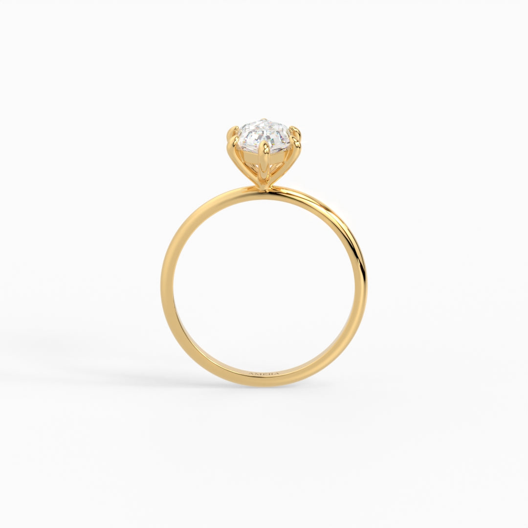 Hexagon Solitaire Ring 1.50 ct