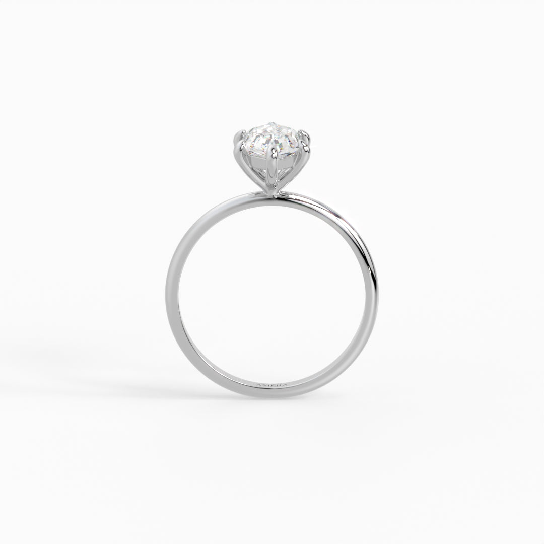 Hexagon Solitaire Ring 1.50 ct