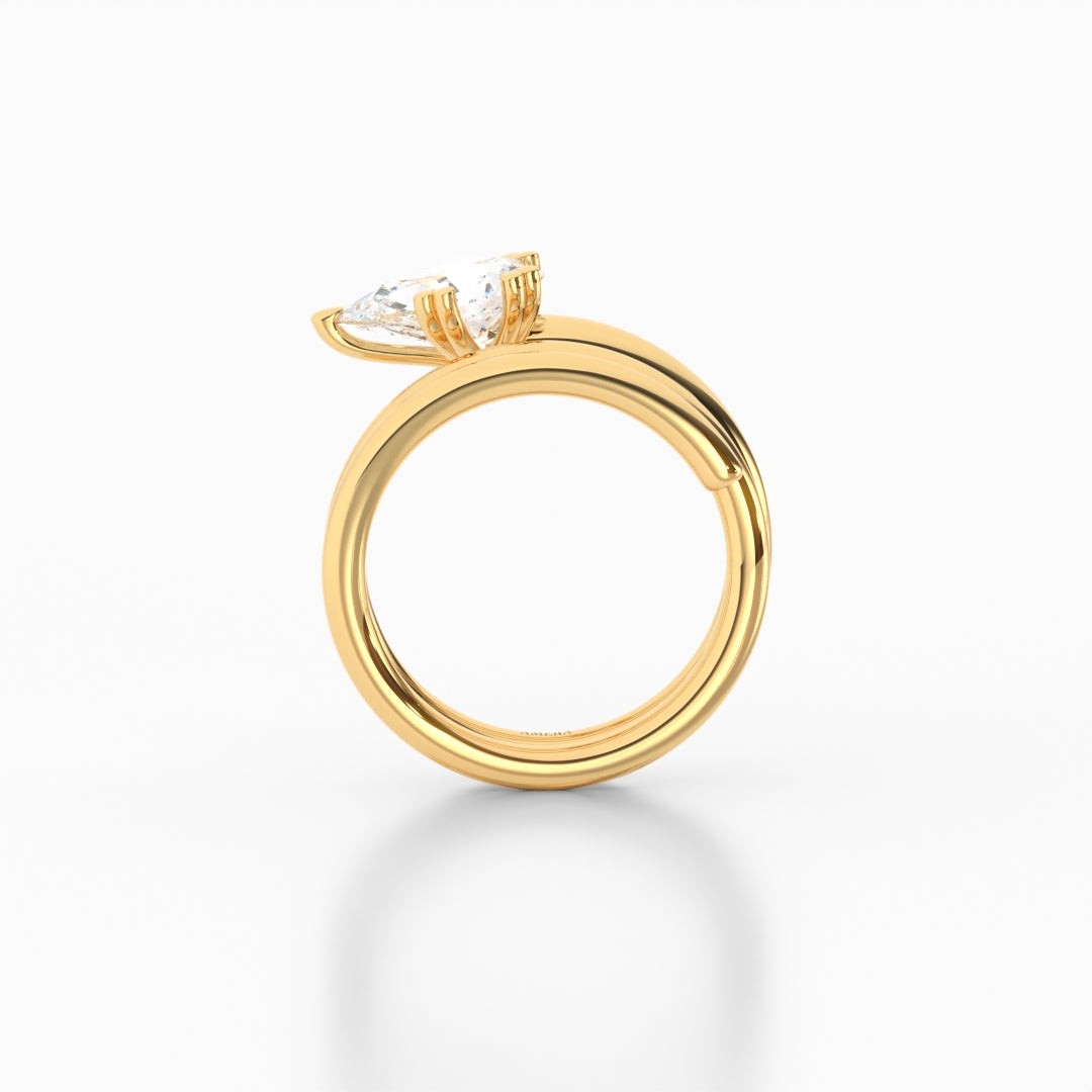 Pear Solitaire Twirl Band 1.20ct