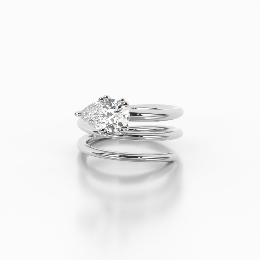 Pear Solitaire Twirl Band 1.20ct