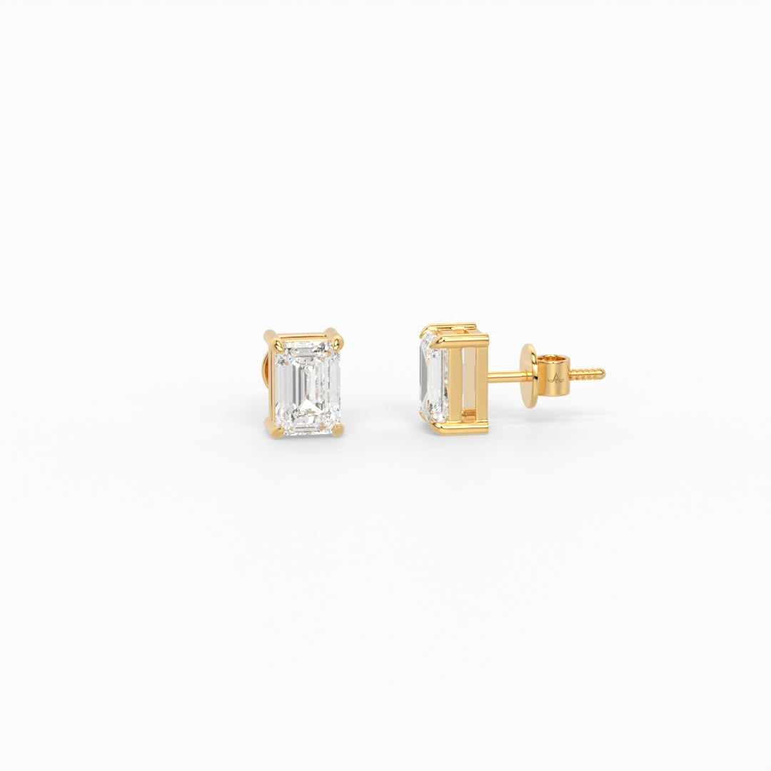 1ct Emerald Diamond Studs