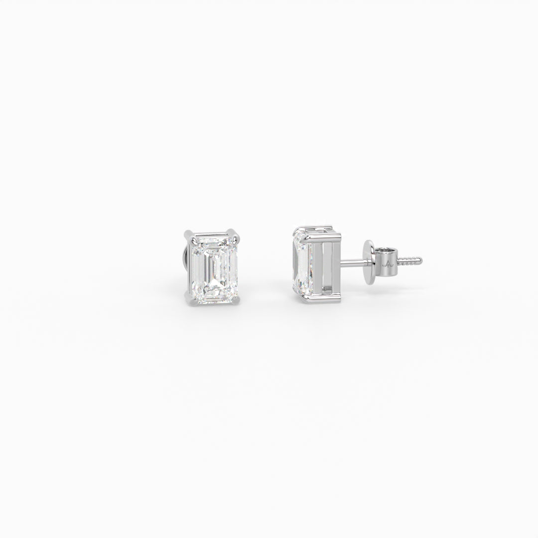 1ct Emerald Diamond Studs