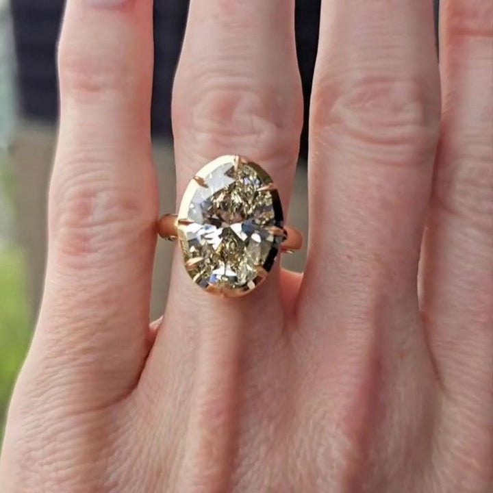 5 Ct Oval Bezel Ring