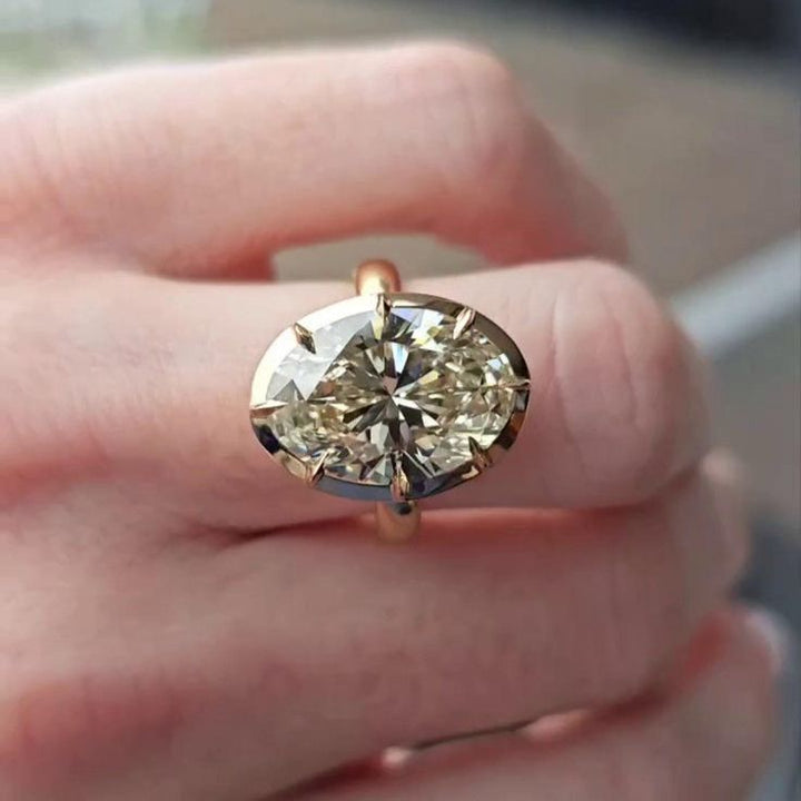 5 Ct Oval Bezel Ring