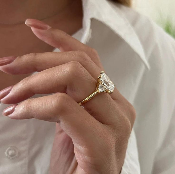 4 Ct Radiant Bezel Ring
