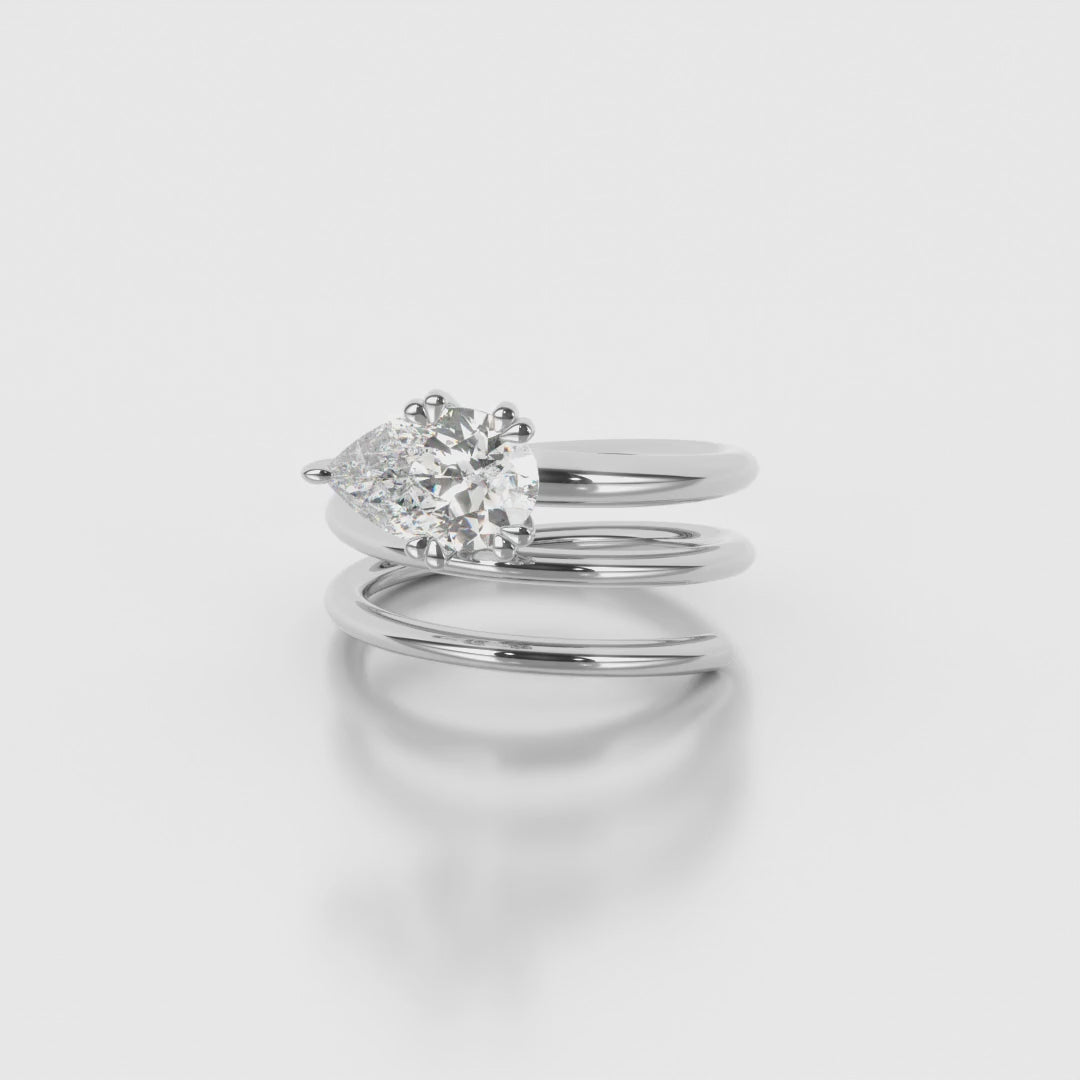 Pear Solitaire Twirl Band 1.20ct