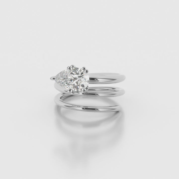 Pear Solitaire Twirl Band 1.20ct