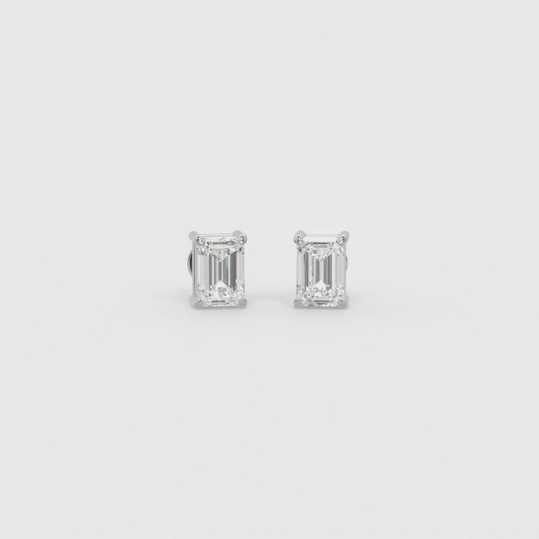 1ct Emerald Diamond Studs