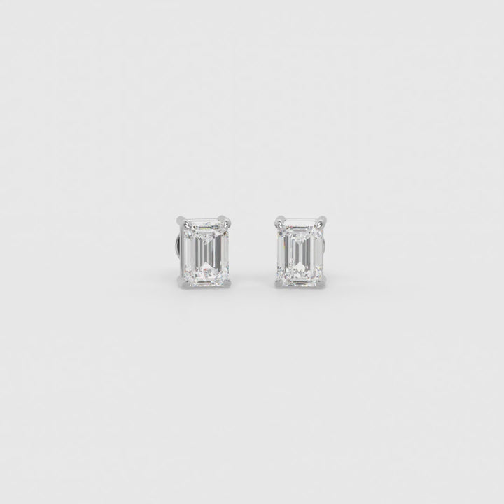 1ct Emerald Diamond Studs
