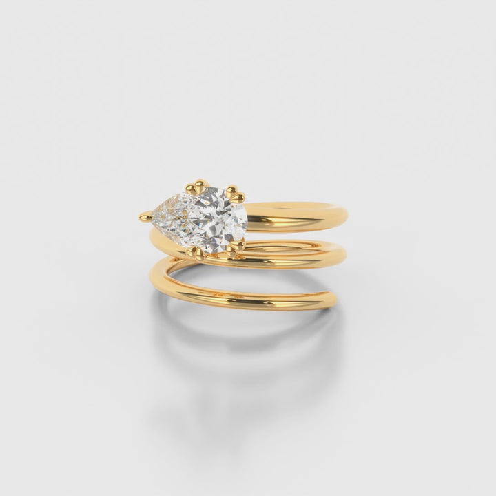Pear Solitaire Twirl Band 1.20ct