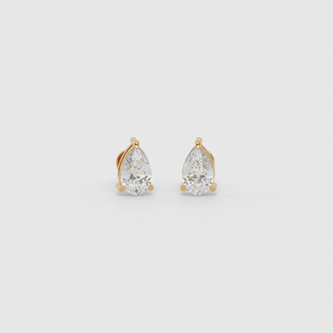 1 ct Pear Diamond Studs